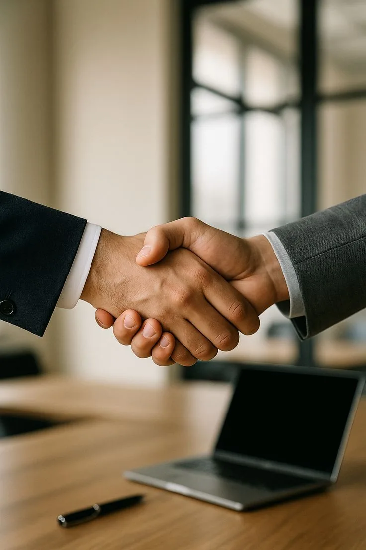 Business partners shaking hands