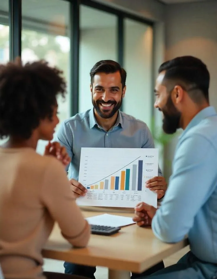 Adviser presenting a financial growth plan